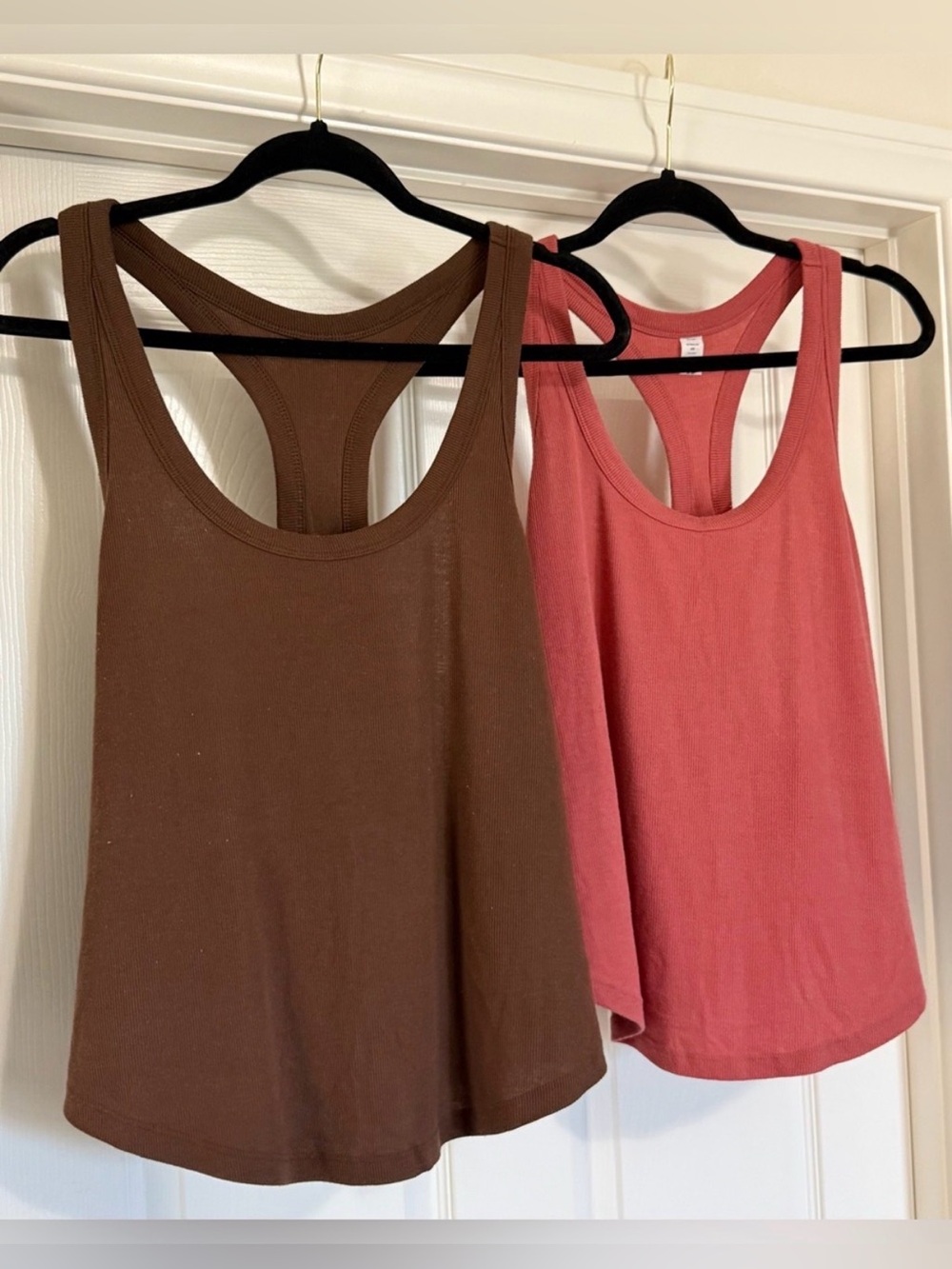 Old Navy Go-Dry Ribbed Tank Top Bundle 2X Pink Brown Racerback - Picture 2 of 10